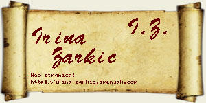 Irina Žarkić vizit kartica
